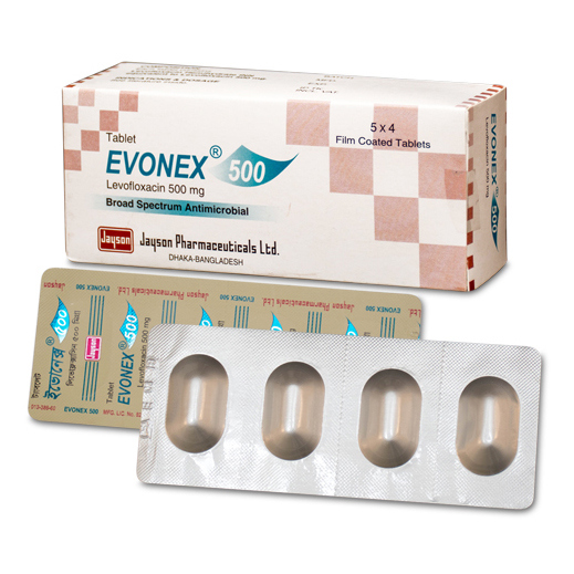 Pack Image: Evonex 500 mg Tablet (5 x 4)