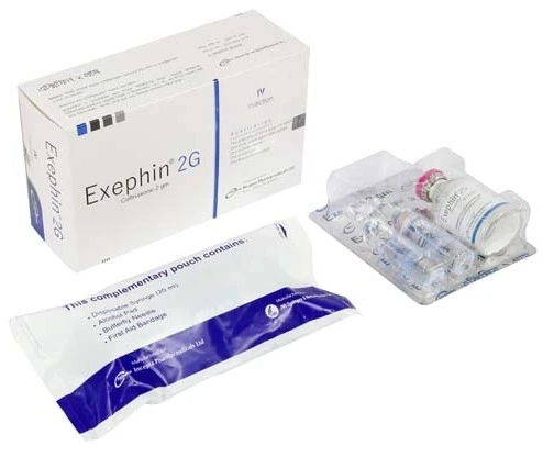Pack Image: Exephin 2 gm Injection (2 gm vial)