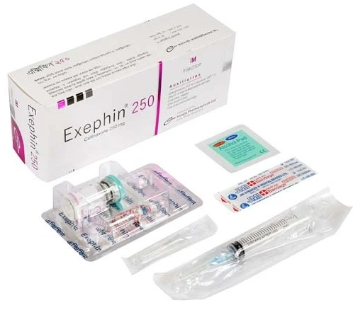 Pack Image: Exephin 250 mg Injection (250 mg vial)