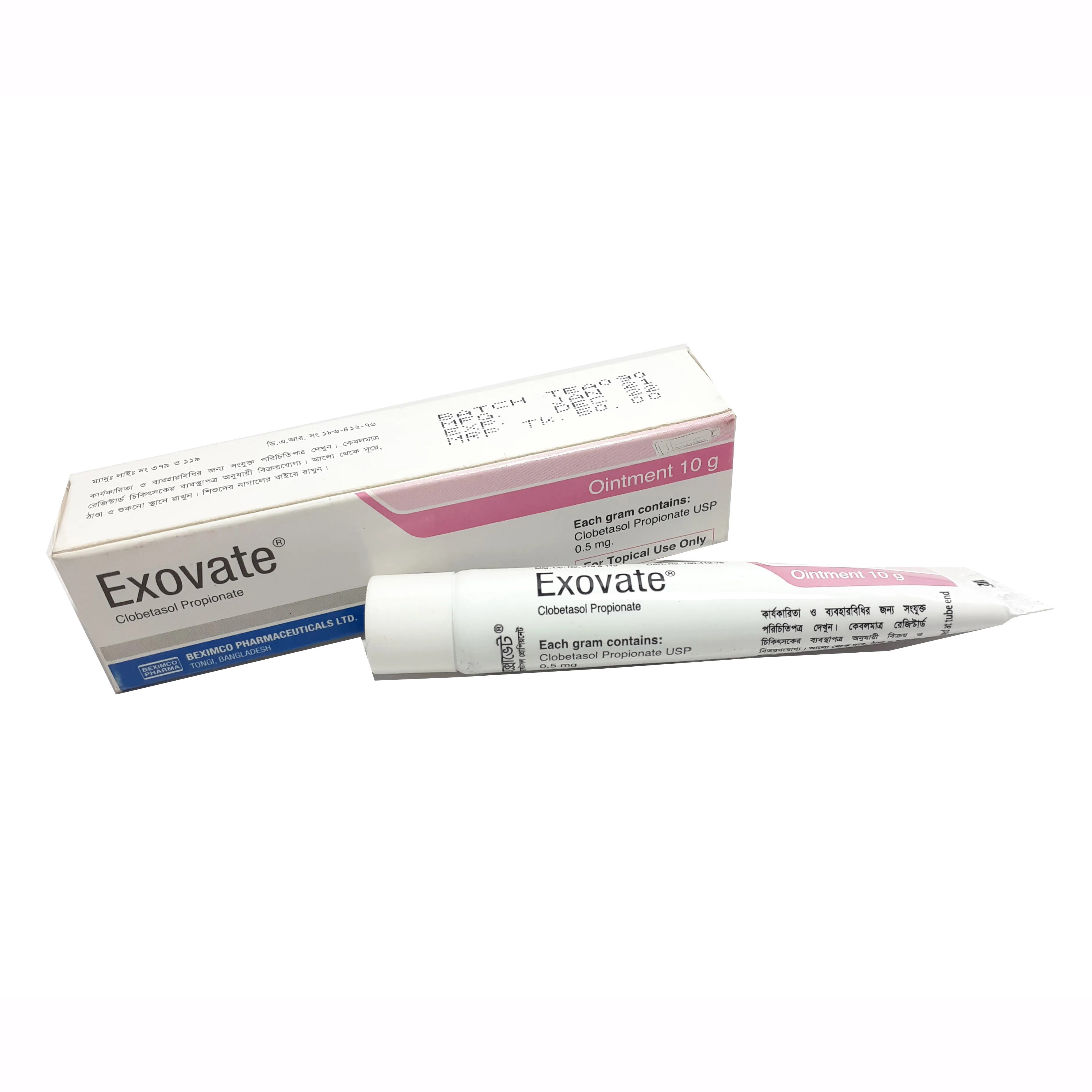 Pack Image: Exovate 0.05% Ointment (10 gm tube)