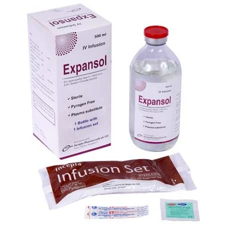 Pack Image: Expansol 6% 0.9% Injection (500 ml bottle)