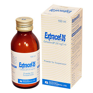 Pack Image: Extracef DS 250 mg Suspension (100 ml bottle)