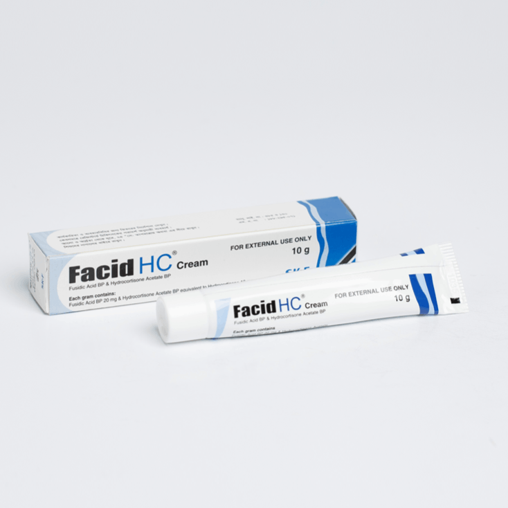 Pack Image: Facid HC 2% 1% Cream (10 gm tube)