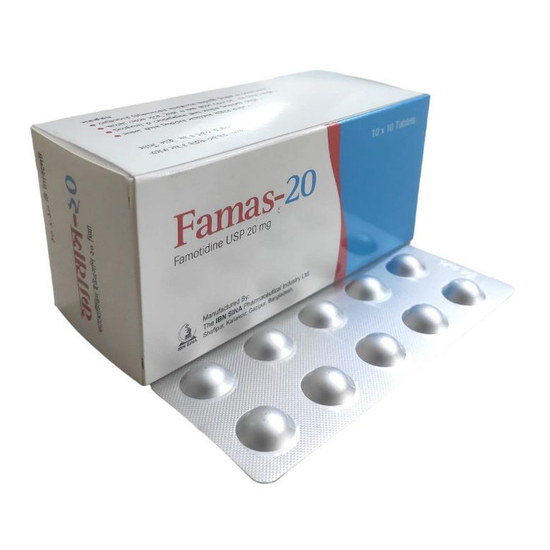 Pack Image: Famas 20 mg Tablet (10 x 10)