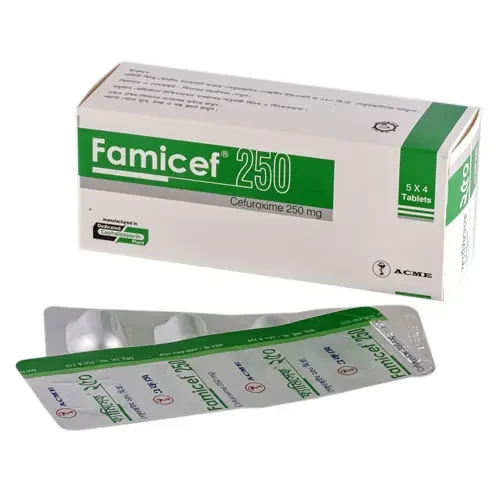 Pack Image: Famicef 250 mg Tablet (5 x 4)