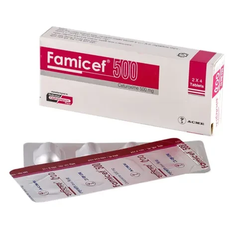 Pack Image: Famicef 500 mg Tablet (2 x 4)