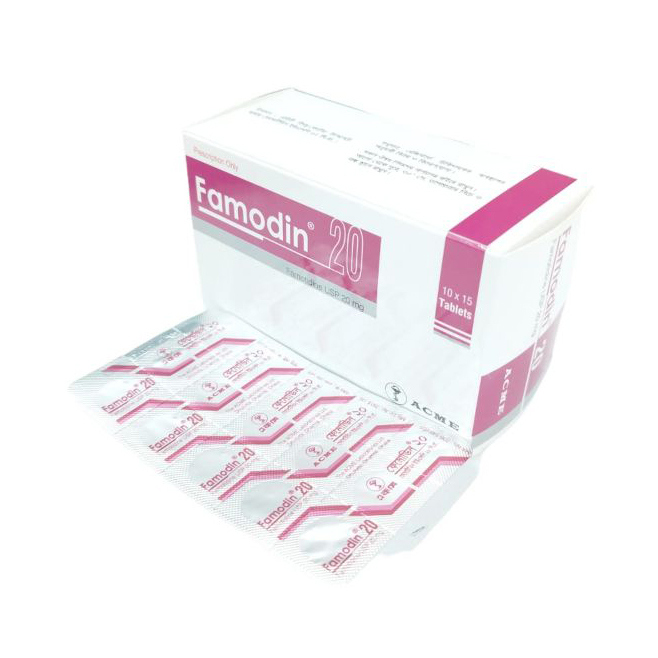 Pack Image: Famodin 20 mg Tablet (10 x 15)