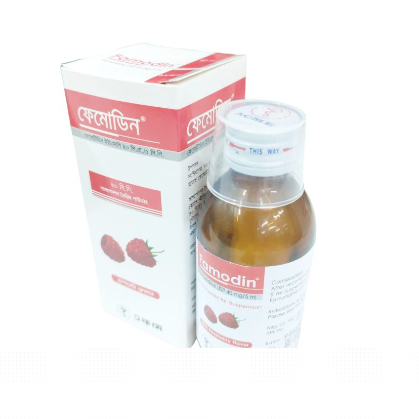 Pack Image: Famodin 40 mg Suspension (60 ml bottle)