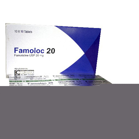 Pack Image: Famoloc 20 mg Tablet (10 x 10)