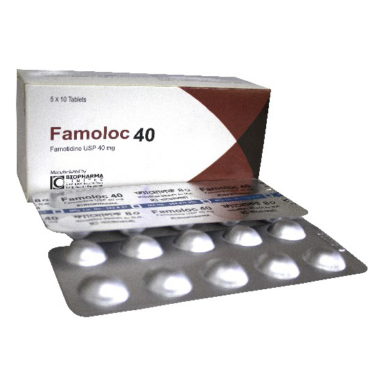 Pack Image: Famoloc 40 mg Tablet (5 x 10)