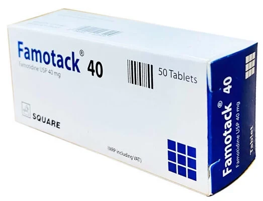 Pack Image: Famotack 40 mg Tablet (5 x 10)