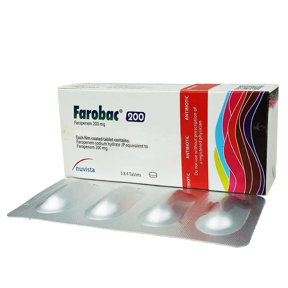 Pack Image: Farobac 200 mg Tablet (3 x 4)