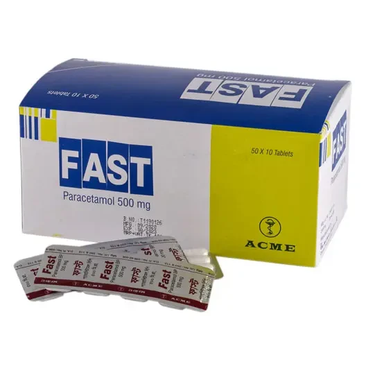 Pack Image: Fast 500 mg Tablet (50 x 10)