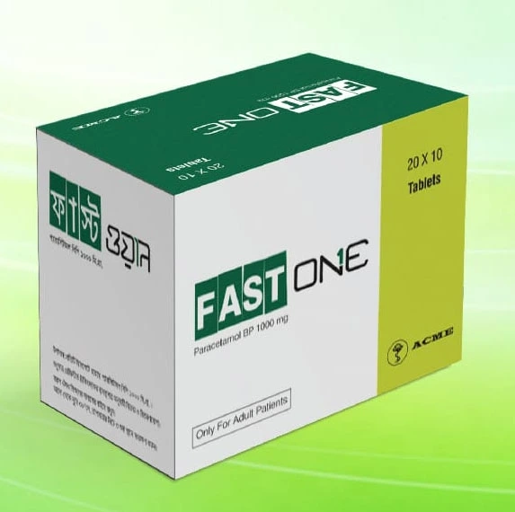 Pack Image: Fast One 1000 mg Tablet (20 x 10)