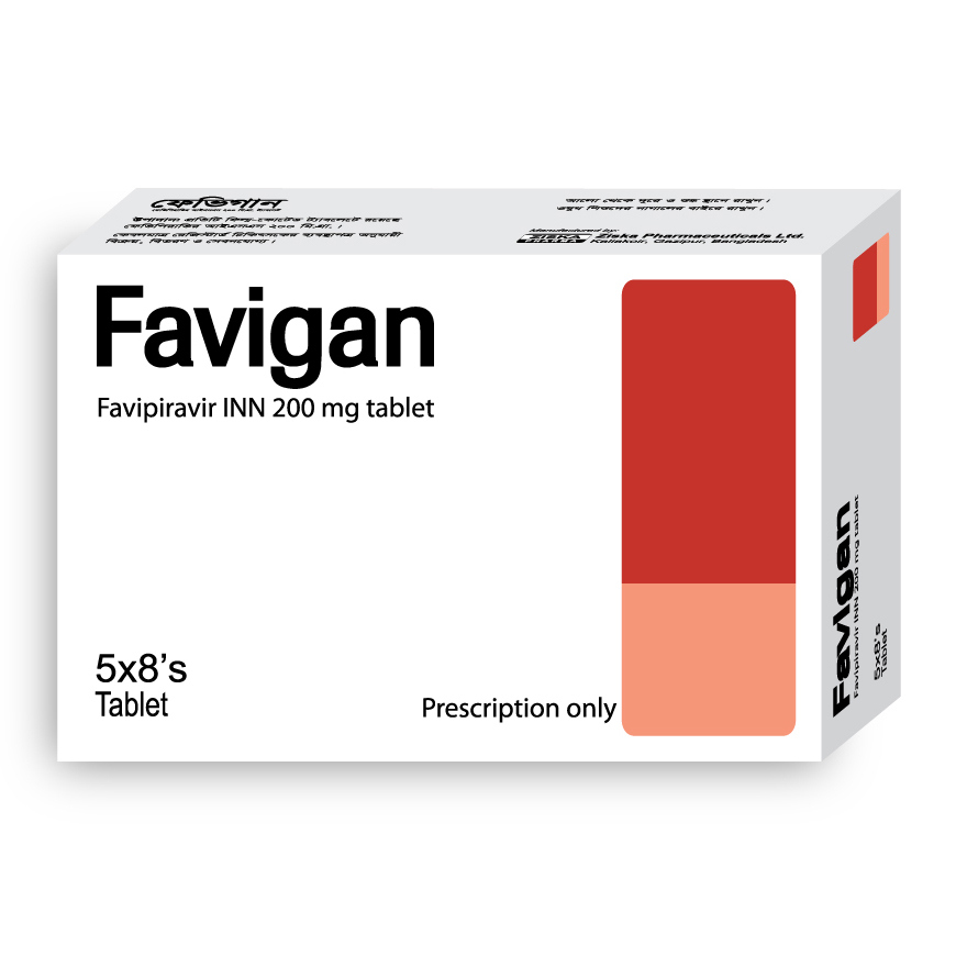 Pack Image: Favigan 200 mg Tablet (5 x 8)