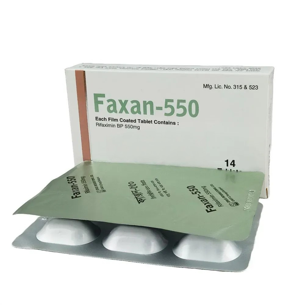 Pack Image: Faxan 550 mg Tablet (2 x 7)