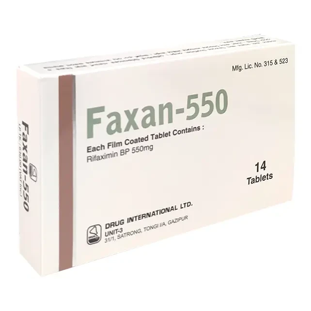 Pack Image: Faxan 550 mg Tablet (2 x 7)