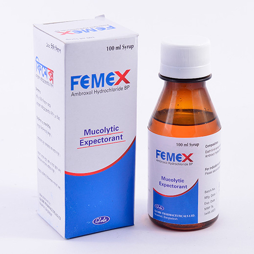 Pack Image: Femex 15 mg Syrup (100 ml bottle)