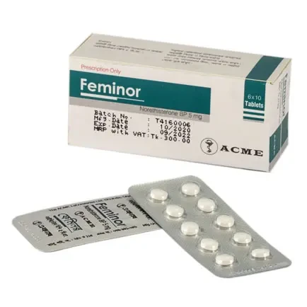 Pack Image: Feminor 5 mg Tablet (6 x 10)