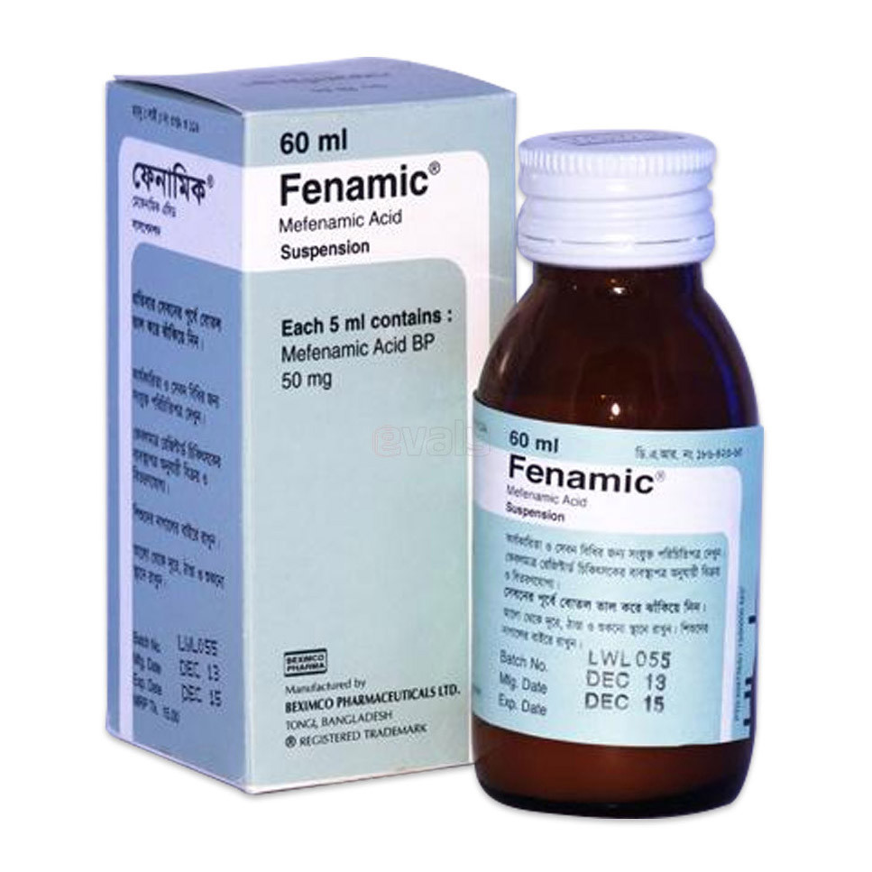 Pack Image: Fenamic 50 mg Suspension (60 ml bottle)