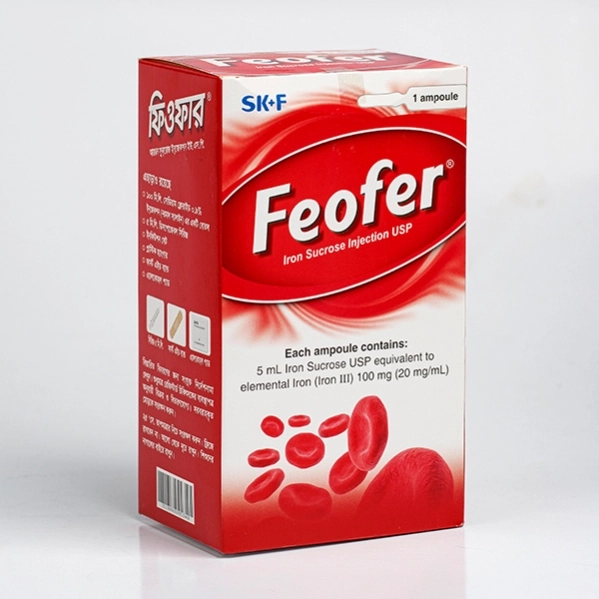 Pack Image: Feofer 100 mg Injection (5 ml ampoule)