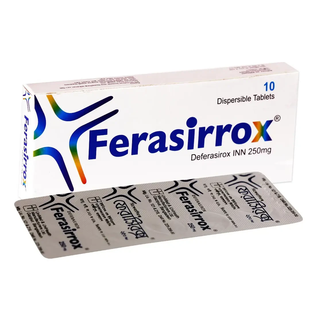 Pack Image: Ferasirrox 250 mg Tablet (1 x 10)