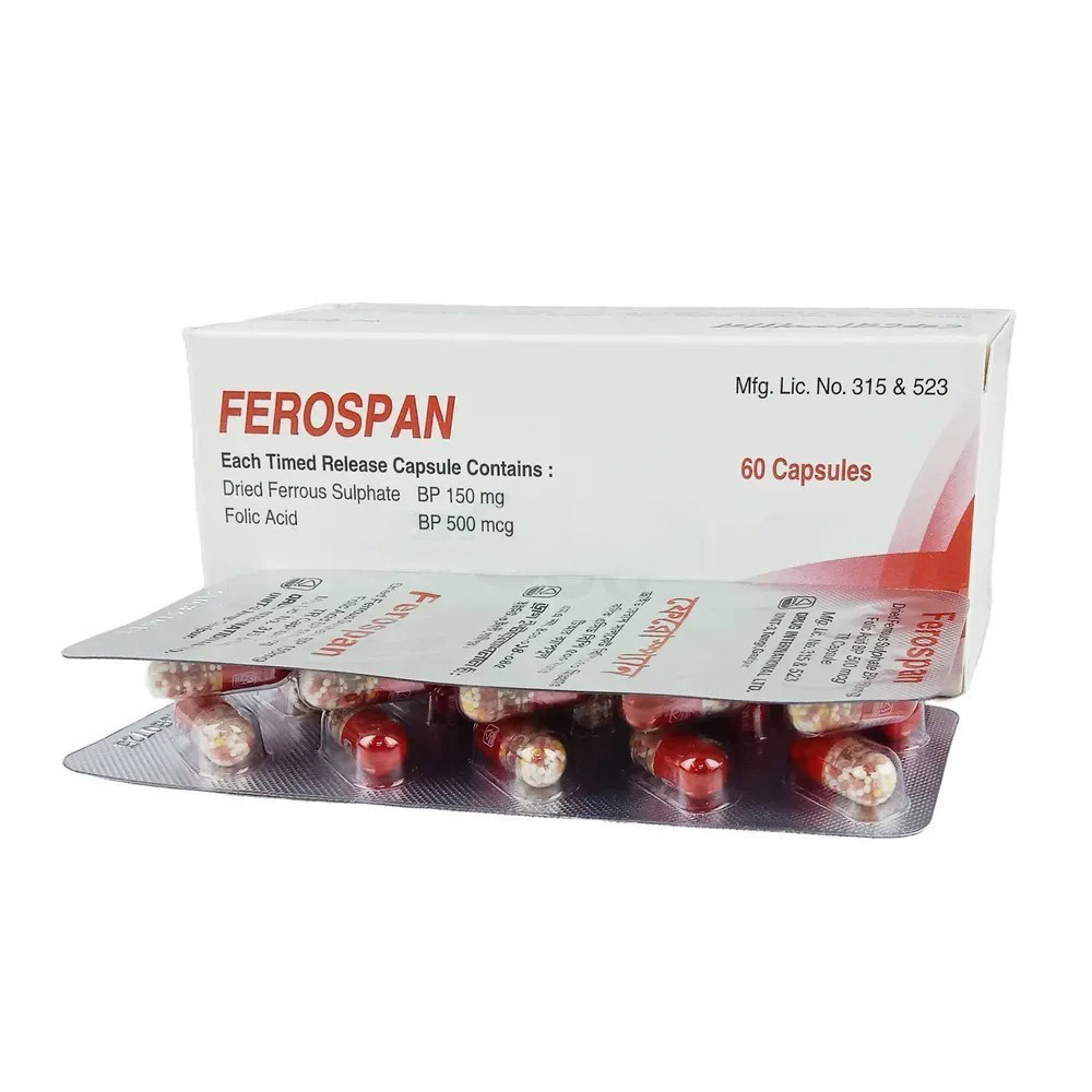 Pack Image: Ferospan 150 mg Capsule (6 x 10)