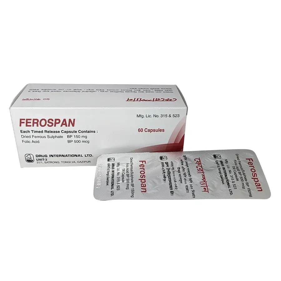 Pack Image: Ferospan 150 mg Capsule (6 x 10)