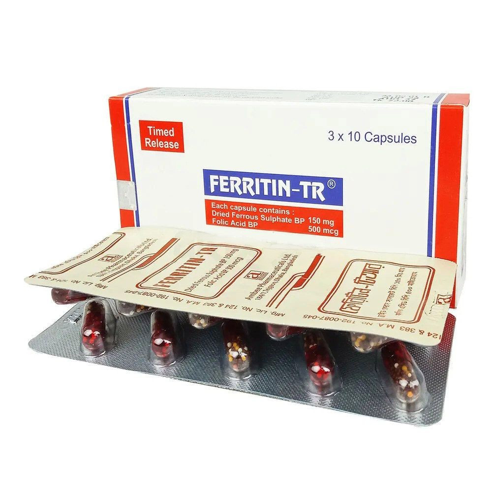 Pack Image: Ferritin-TR 150 mg Capsule (3 x 10)