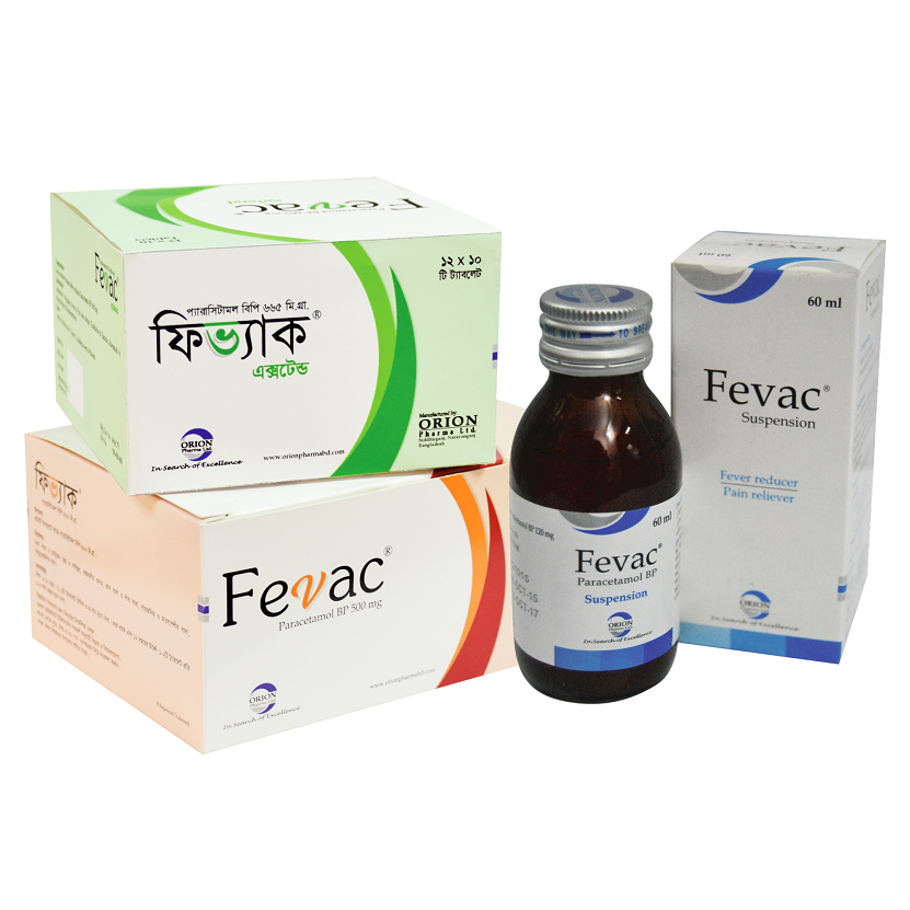 Pack Image: Fevac 500 mg Tablet (20 x 10)