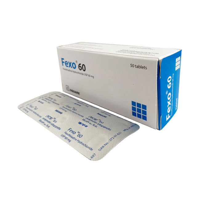 Pack Image: Fexo 60 mg Tablet (5 x 10)