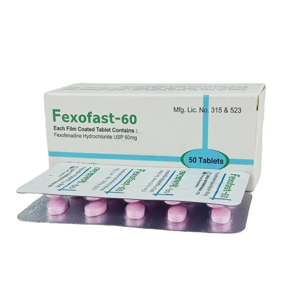 Pack Image: Fexofast 60 mg Tablet (5 x 10)