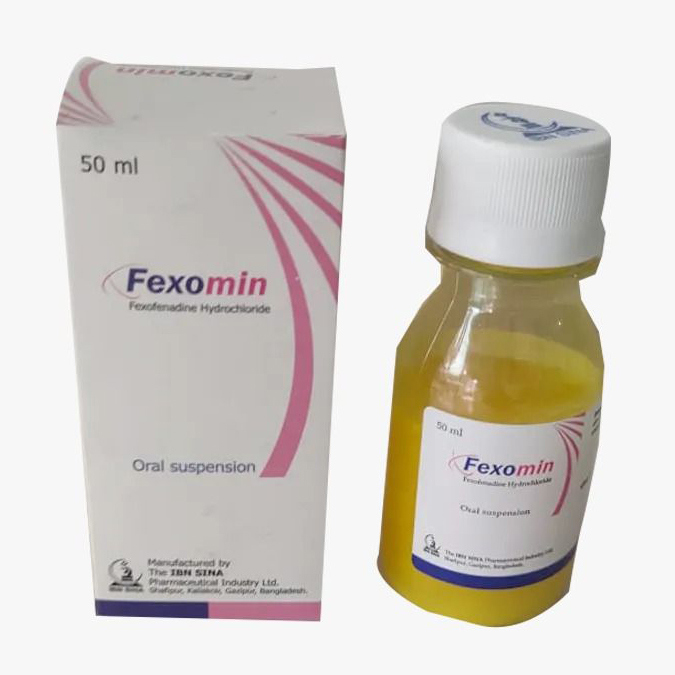 Pack Image: Fexomin 30 mg Suspension (50 ml bottle)