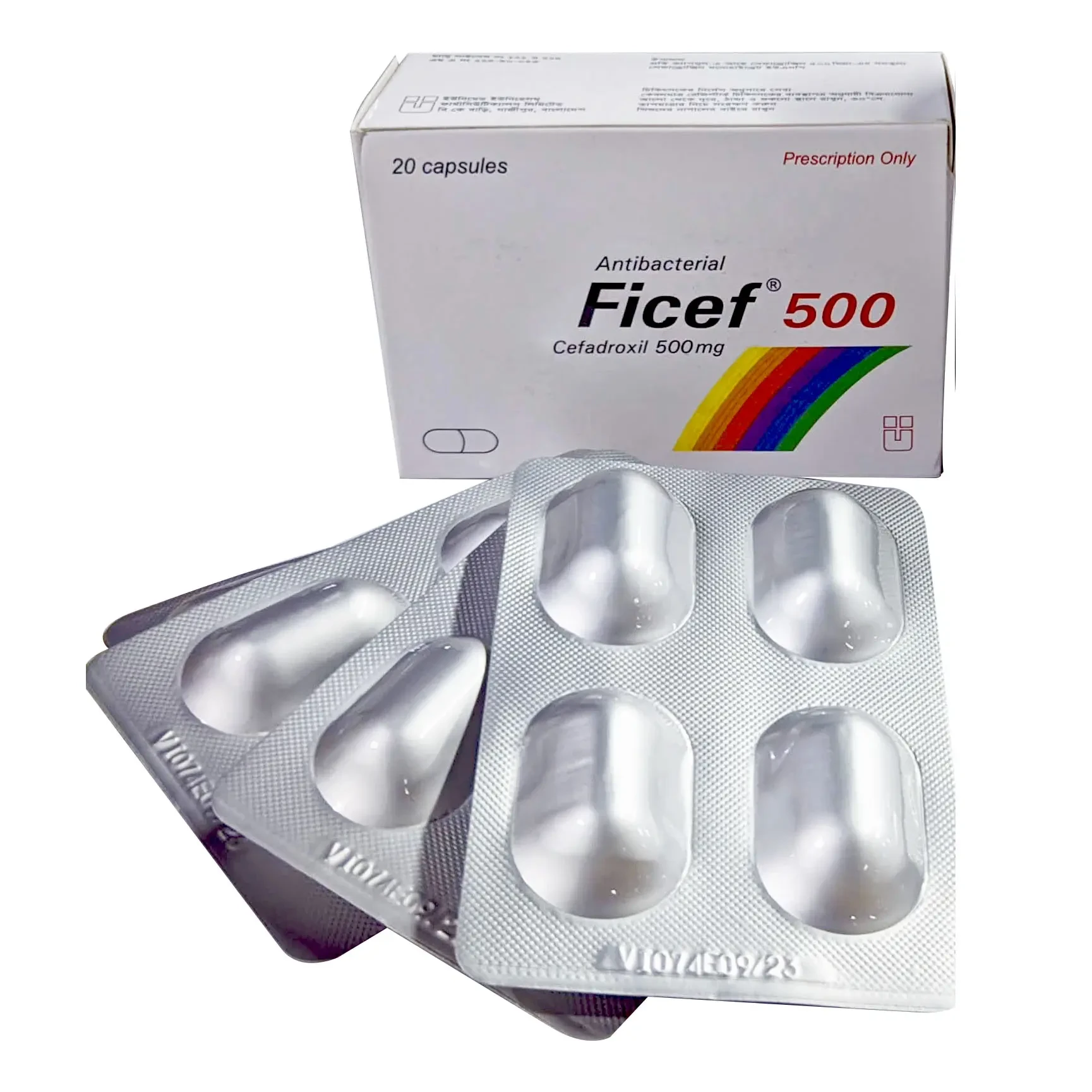 Pack Image: Ficef 500 mg Capsule (5 x 4)