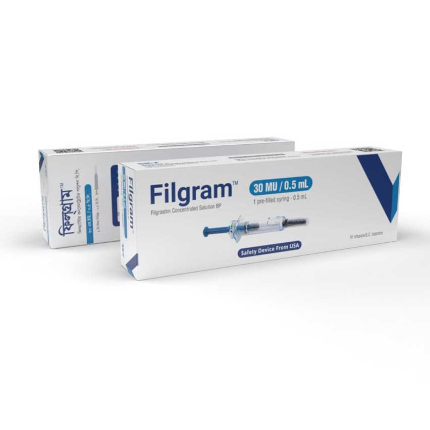Pack Image: Filgram 300 mcg Injection (0.5 ml pre-filled syringe)