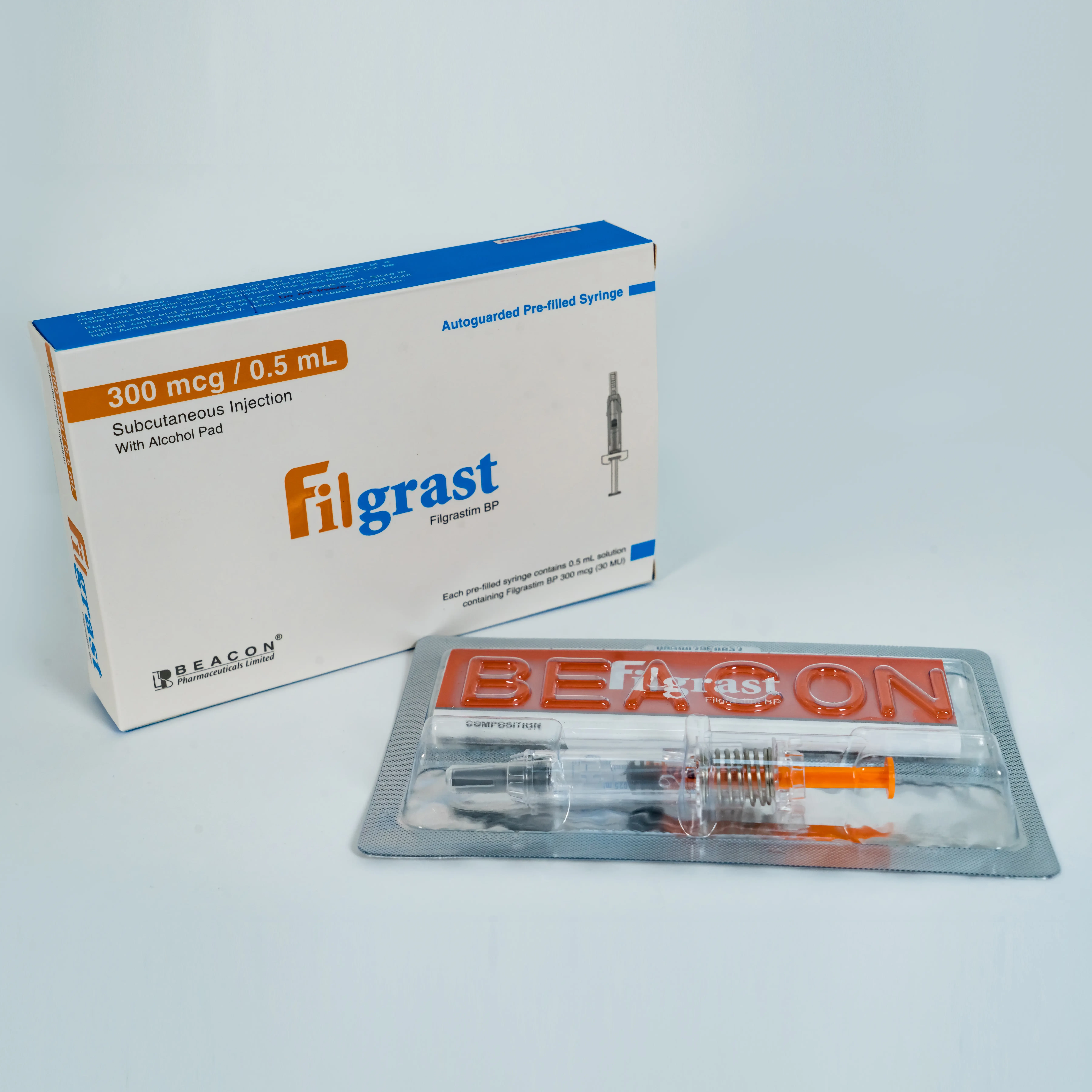 Pack Image: Filgrast 300 mcg Injection (0.5 ml pre-filled syringe)