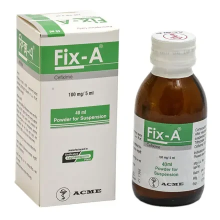 Pack Image: Fix-A 100 mg Suspension (50 ml bottle)