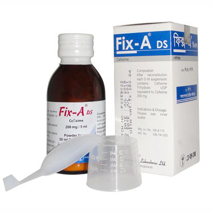 Pack Image: Fix-A DS 200 mg Suspension (50 ml bottle)