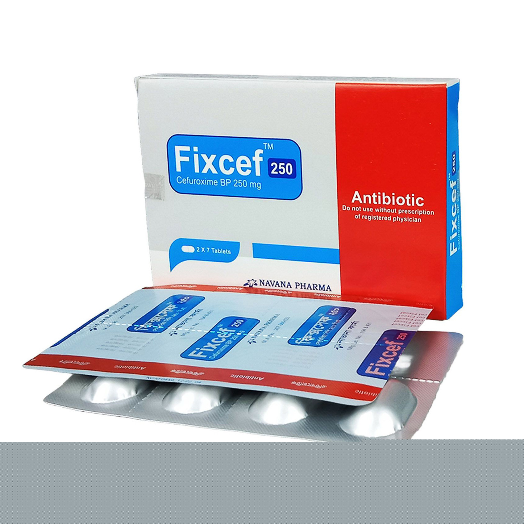 Pack Image: Fixcef 250 mg Tablet (2 x 7)