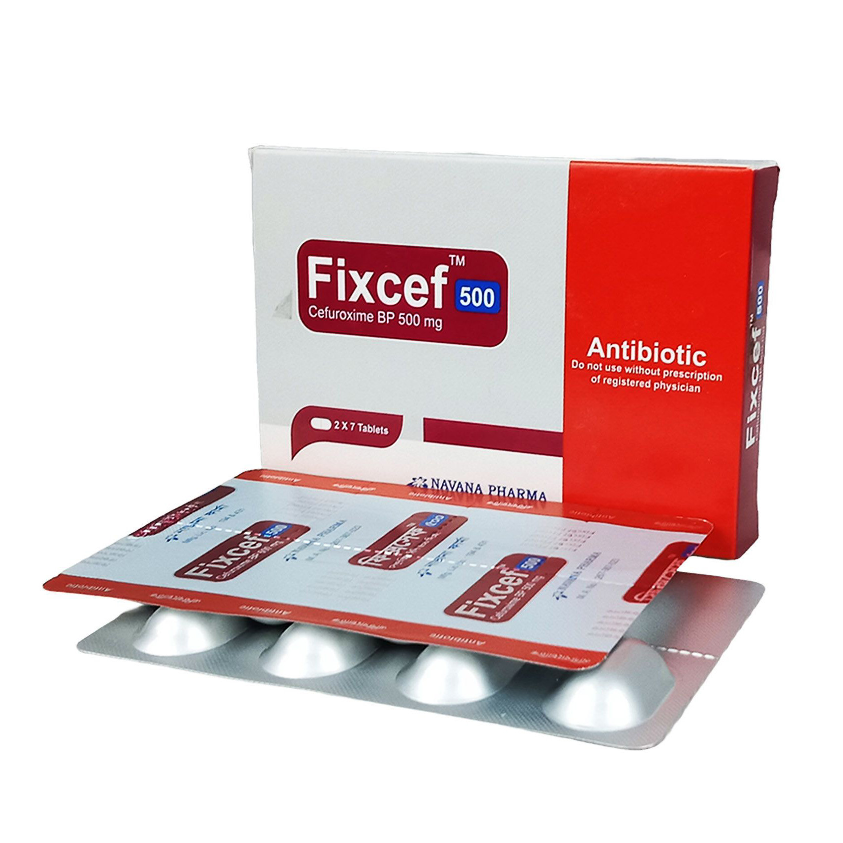 Pack Image: Fixcef 500 mg Tablet (2 x 7)