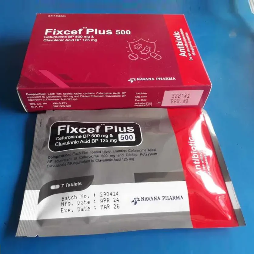 Pack Image: Fixcef Plus 500 mg Tablet (2 x 7)
