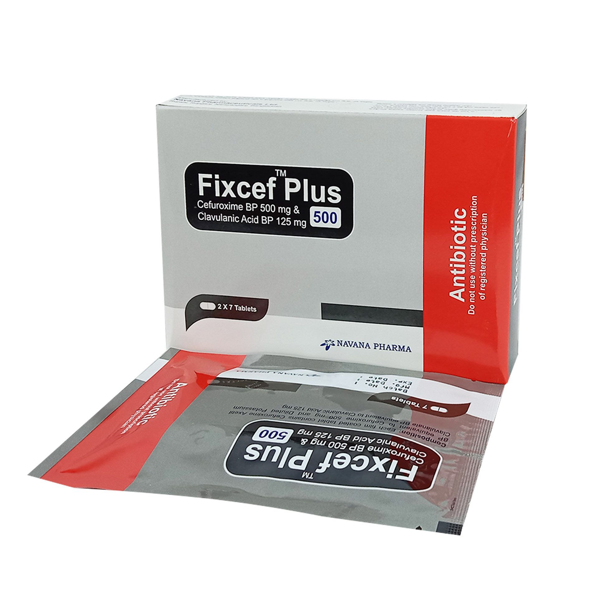 Pack Image: Fixcef Plus 500 mg Tablet (2 x 7)