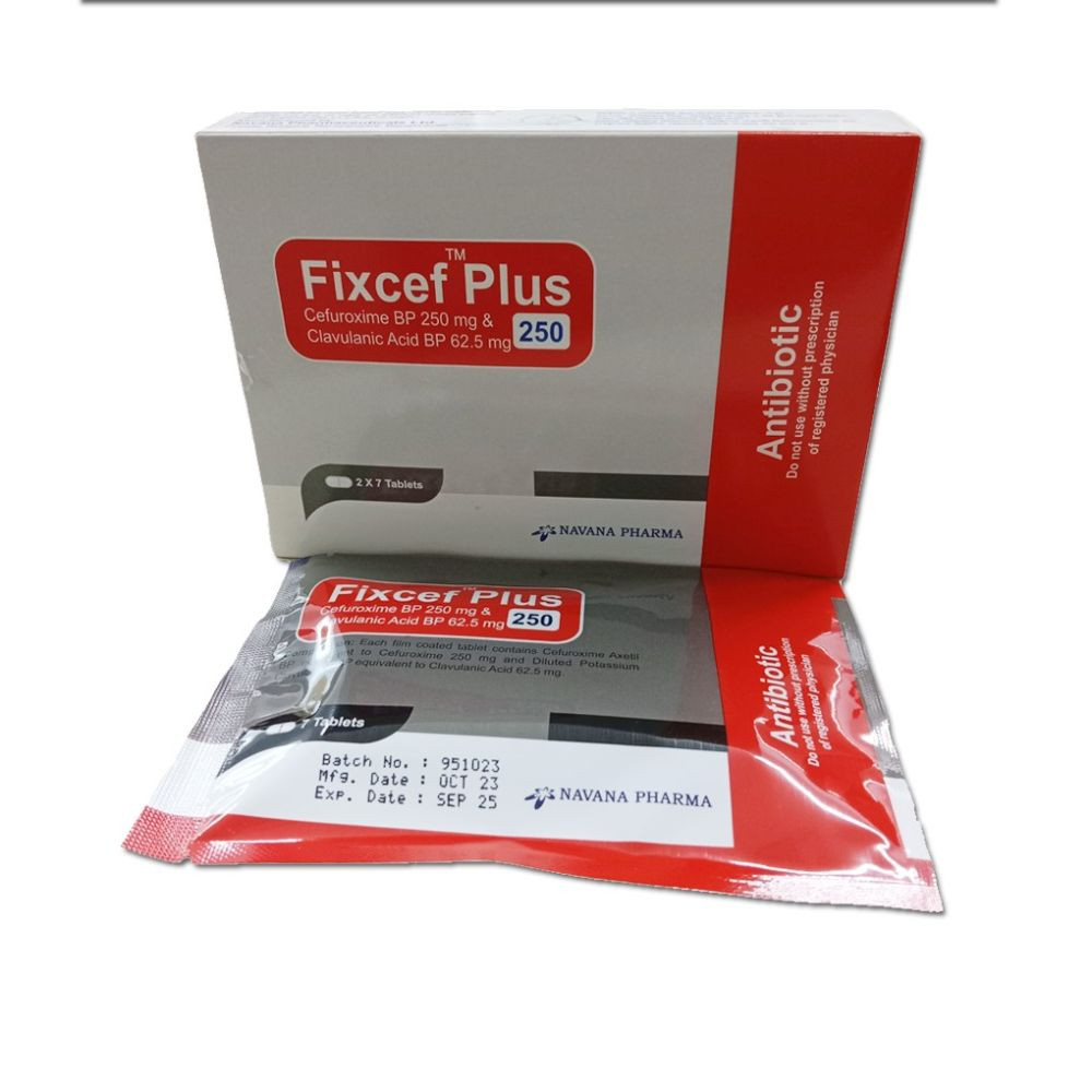 Pack Image: Fixcef Plus 250 mg Tablet (2 x 7)