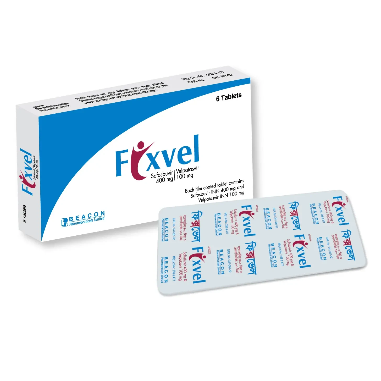 Pack Image: Fixvel 400 mg Tablet (1 x 6)