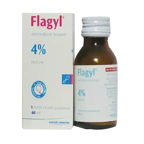 Pack Image: Flagyl 200 mg Suspension (60 ml bottle)