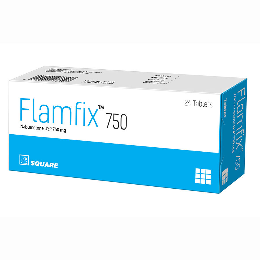 Pack Image: Flamfix 750 mg Tablet (4 x 6)