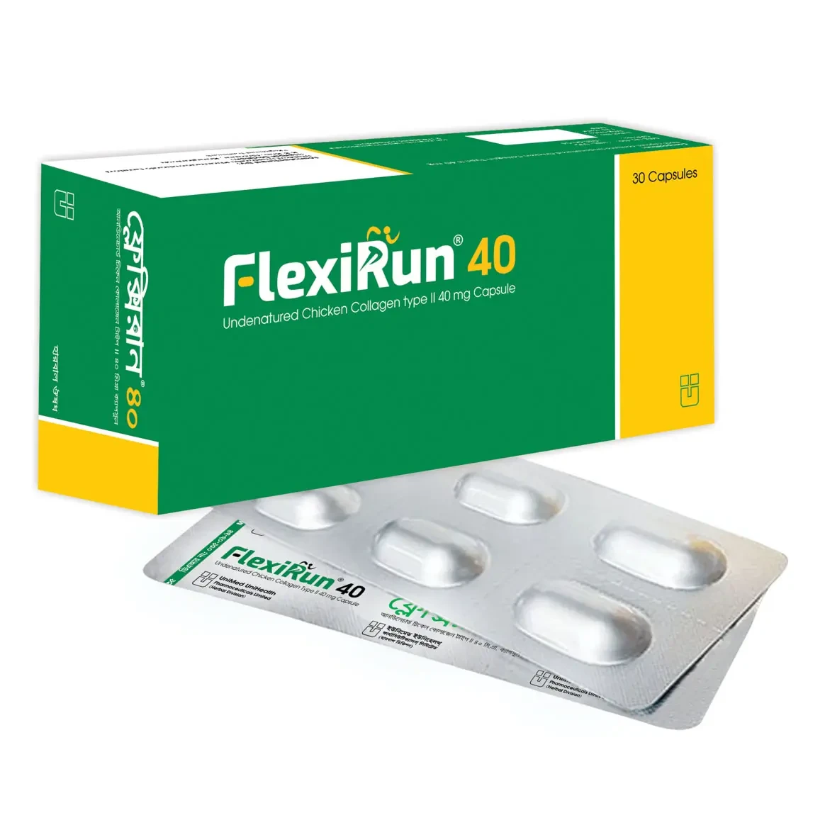 Pack Image: FlexiRun 40 mg Capsule (5 x 6)