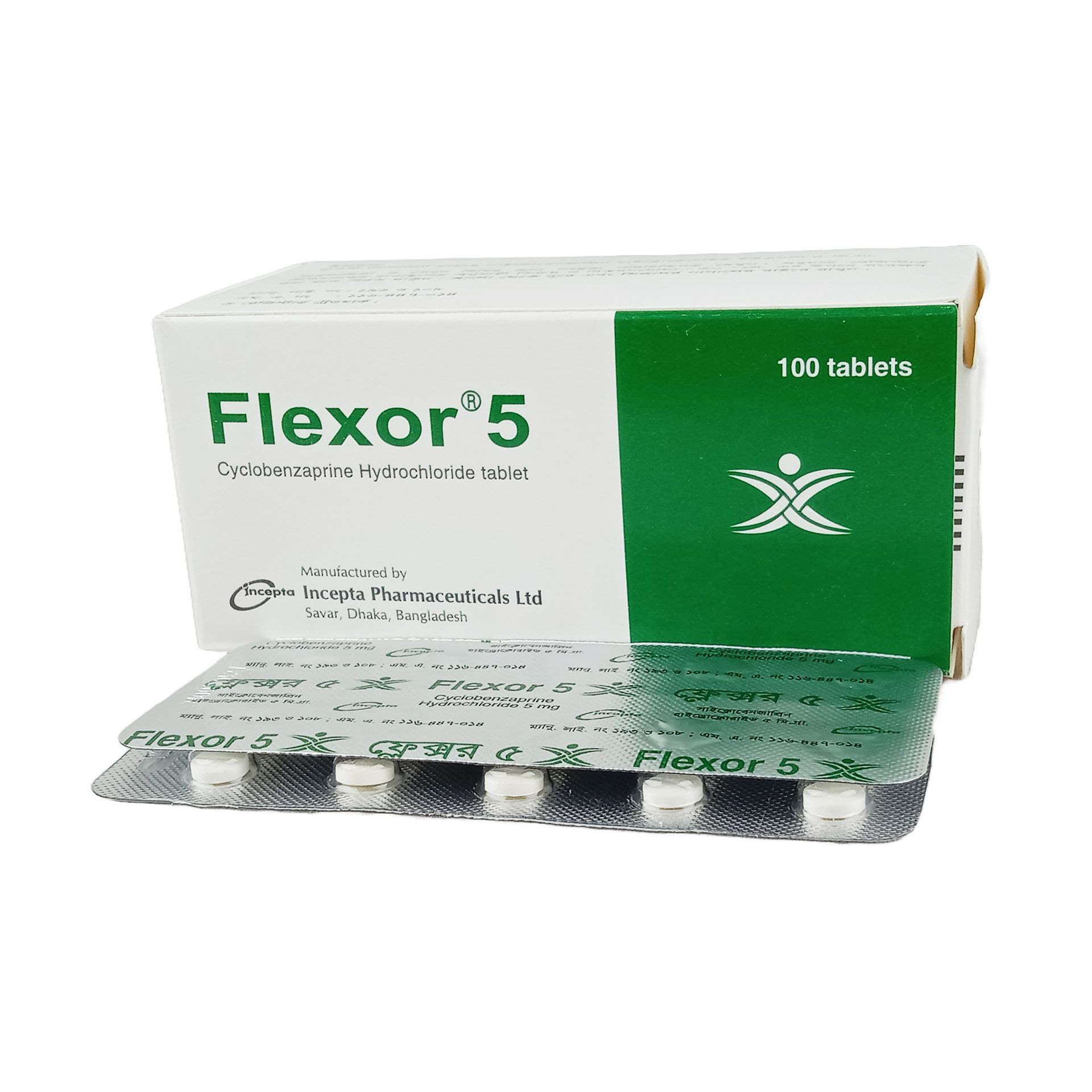 Pack Image: Flexor 5 mg Tablet (10 x 10)