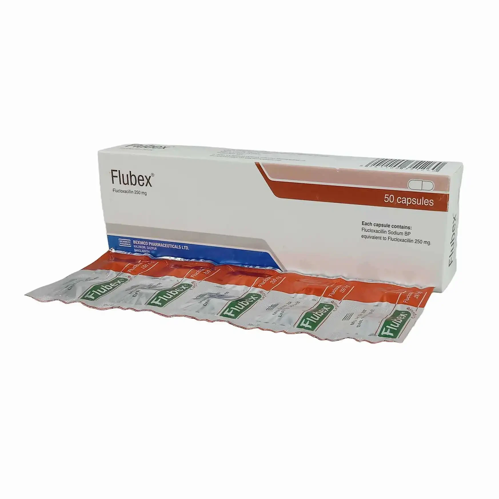 Pack Image: Flubex 250 mg Capsule (10 x 6)