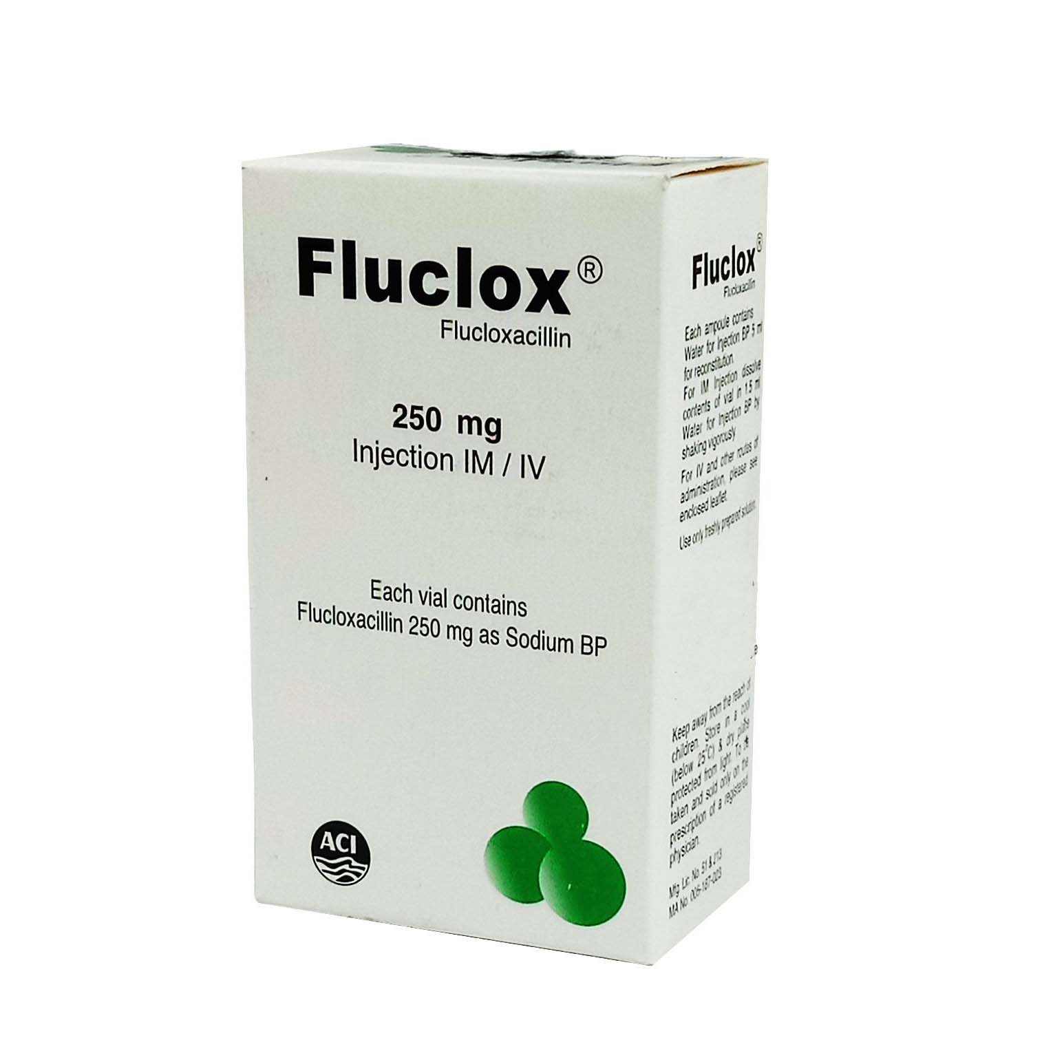 Pack Image: Fluclox 250 mg Injection (250 mg vial)
